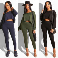 Superstarer Most Popular Fall Elegant Autumn 2020 Latest Design 2 Sets Track Suit Fashionable Girls Two Piece Set